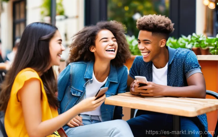 바이럴 마케팅 성공을 위한 실용적 팁 - **Prompt 1: Joyful Teenagers at a Lively Cafe**
    A vibrant, realistic photograph capturing three ...